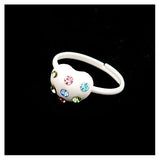 White Heart Czech Crystal Rhinestone Adjustable Ring