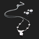 LUX Swarovski Rhinestone Butterflies Necklace Earrings Set