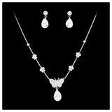 LUX Swarovski Rhinestone Butterflies Necklace Earrings Set