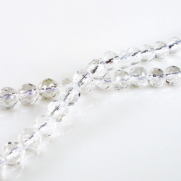 7mm 64-side Faceted Natural Twist Rock Crystal Necklace