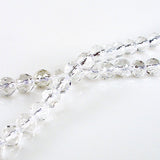 7mm 64-side Faceted Natural Twist Rock Crystal Necklace