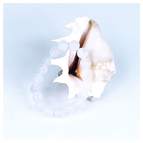 10mm Natural White Chalcedony Stretch Bracelet