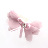 Chiffon Fabric Flower Comb Style Bun Wrap Bow