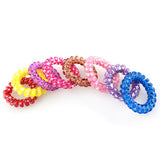 Pack of 8 Printed Pattern Phone Cord Ponytail Holders Assorted Color M