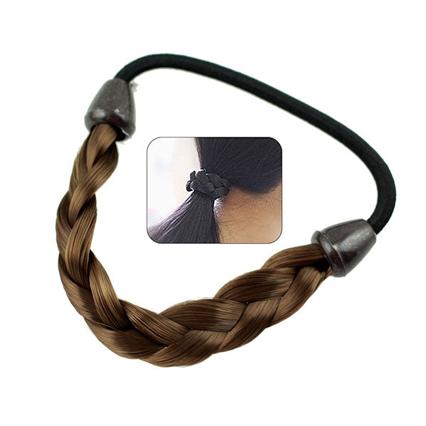 Half Braid Elastic Ponytail Holder Golden Chestnut
