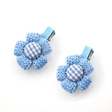 Knitted Flower Hair Clips Pink [Pair]