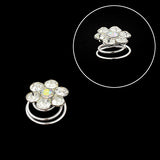 Clear Rhinestone Flower Spiral Bridal Hair Pin (pc)