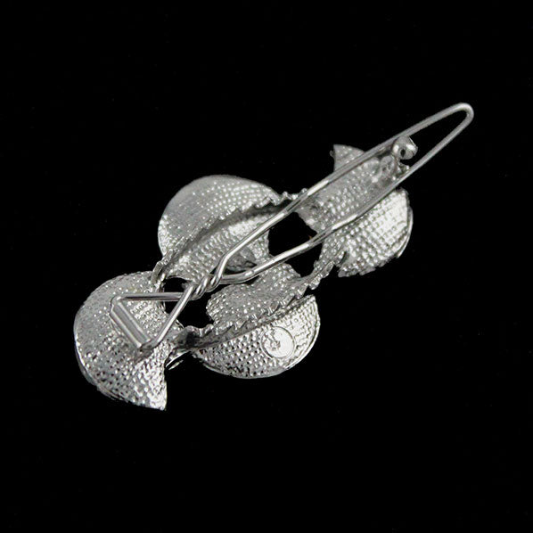 LUX Blue Green Swarovski Rhinestone Half Round Hair Clip