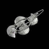 LUX Blue Green Swarovski Rhinestone Half Round Hair Clip