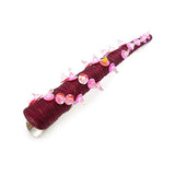 Hand Beaded Sequined Alligator Hair Clip Burgundy