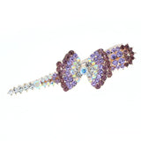 Gold Finish Rhinestone Bow Alligator Clip Hair Claw