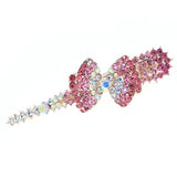 Gold Finish Rhinestone Bow Alligator Clip Hair Claw