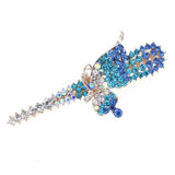 Gold Finish Rhinestone Side Butterfly Alligator Clip Hair Claw