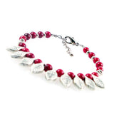 Tibetan Silver and Coral Bracelet with Tassels