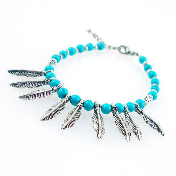 Tibetan Silver and Turquoise Bracelet with Tassels