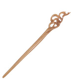 CrystalMood Handmade Carved Wood Hair Stick Ribbons 6.9" Lignum-vitae