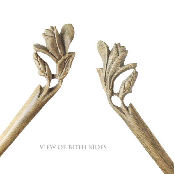 CrystalMood Handmade Carved Wood Hair Stick Yulan