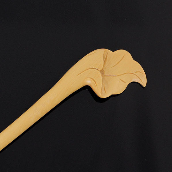 CrystalMood Handmade Carved Wood Hair Stick Leaf Rosewood
