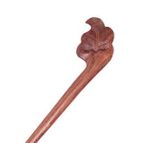 CrystalMood Handmade Carved Wood Hair Stick Leaf