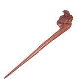 CrystalMood Handmade Carved Wood Hair Stick Leaf