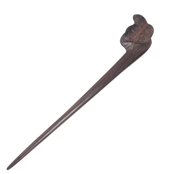 CrystalMood Handmade Carved Wood Hair Stick Leaf