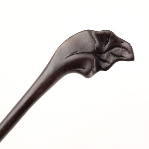CrystalMood Handmade Carved Wood Hair Stick Leaf