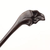 CrystalMood Handmade Carved Wood Hair Stick Leaf