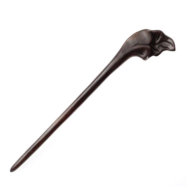 CrystalMood Handmade Carved Wood Hair Stick Leaf