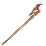 CrystalMood Handmade Carved Wood Hair Stick Lotus
