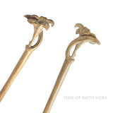 CrystalMood Handmade Carved Wood Hair Stick Lily 7" Lignum-vitae