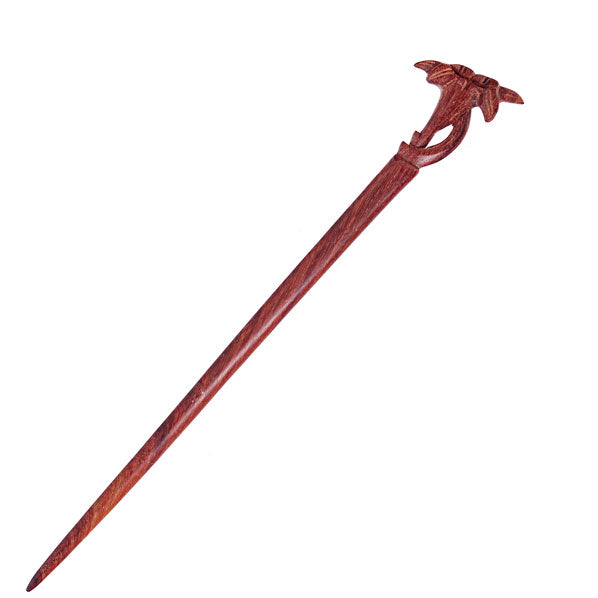 CrystalMood Handmade Carved Wood Hair Stick Lily
