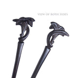CrystalMood Handmade Carved Wood Hair Stick Lily 7.35" Lignum-vitae