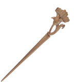 CrystalMood Handmade Carved Wood Hair Stick Morning Glory