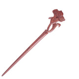 CrystalMood Handmade Carved Wood Hair Stick Morning Glory