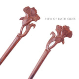 CrystalMood Handmade Carved Wood Hair Stick Morning Glory