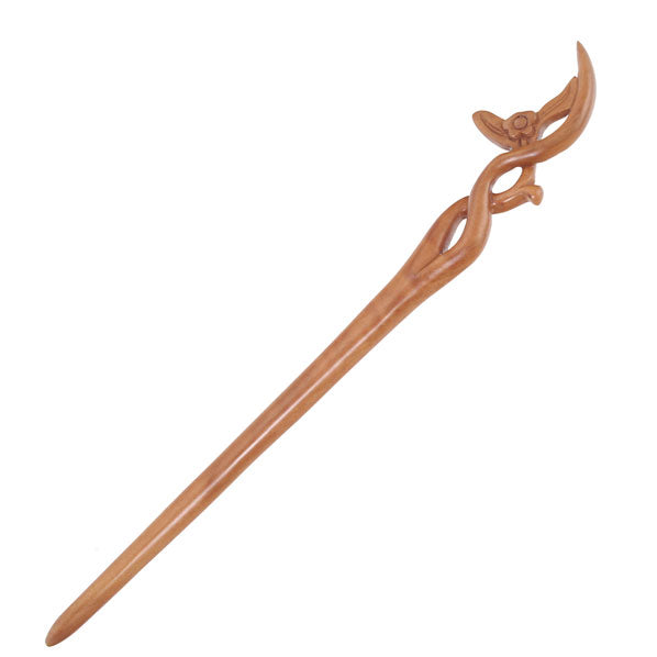 CrystalMood Handmade Wood Hair Stick Small Plum Flower Lignum-vitae