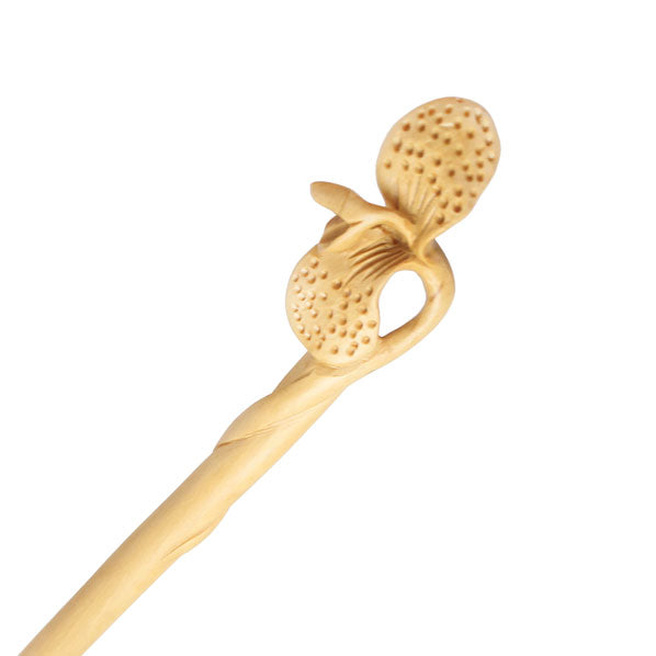 CrystalMood Handmade Carved Wood Hair Stick Sprout 6.85" Lignum-vitae