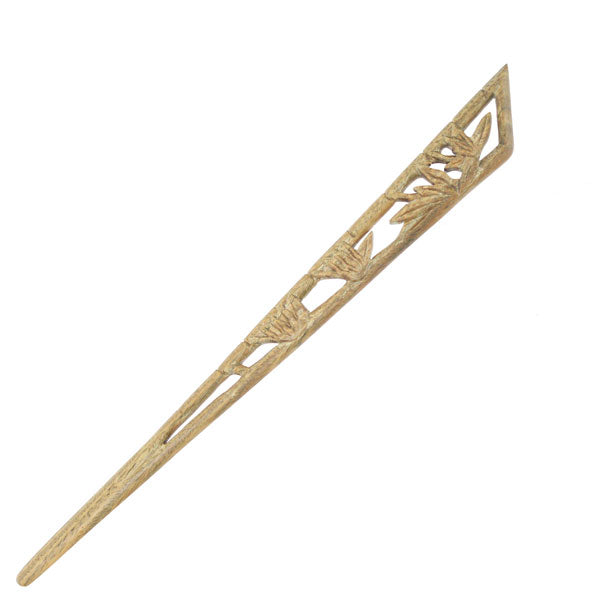 CrystalMood Handmade Carved Wood Hair Stick Bamboo