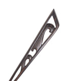 CrystalMood Handmade Carved Wood Hair Stick Ornate 6.8" Ebony