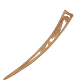 CrystalMood Handmade Carved Wood Curved Hair Stick