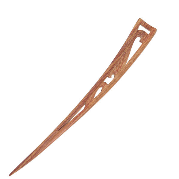 CrystalMood Handmade Carved Wood Curved Hair Stick