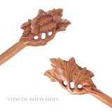 CrystalMood Handmade Carved Wood Hair Stick Begonia
