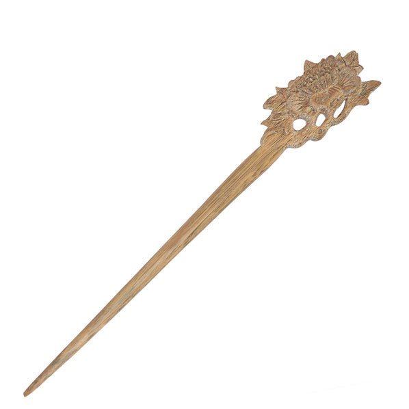 CrystalMood Handmade Carved Wood Hair Stick Begonia