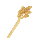CrystalMood Handmade Carved Wood Hair Stick Camellias 7.2" Peachwood