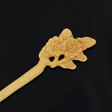CrystalMood Handmade Wood Hair Stick Camellias 7.2" Lignum-vitae