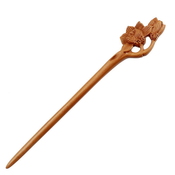 CrystalMood Handmade Carved Wood Hair Stick Yulan