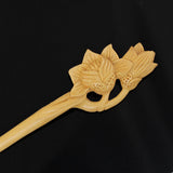CrystalMood Handmade Carved Wood Hair Stick Yulan 6.85" Boxwood