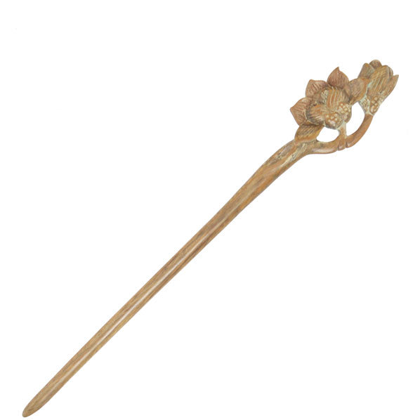CrystalMood Handmade Carved Wood Hair Stick Yulan