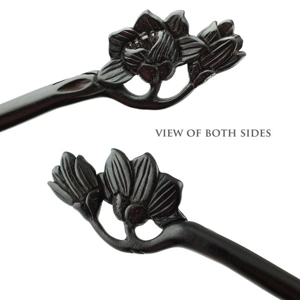 CrystalMood Handmade Carved Wood Hair Stick Yulan
