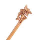 CrystalMood Handmade Carved Wood Hair Stick Lily